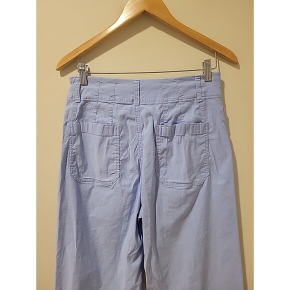 Anthropologie Maeve Collete Pants Wide Leg Cropped Light Blue Sz 29 Casual Linen - Picture 5 of 9